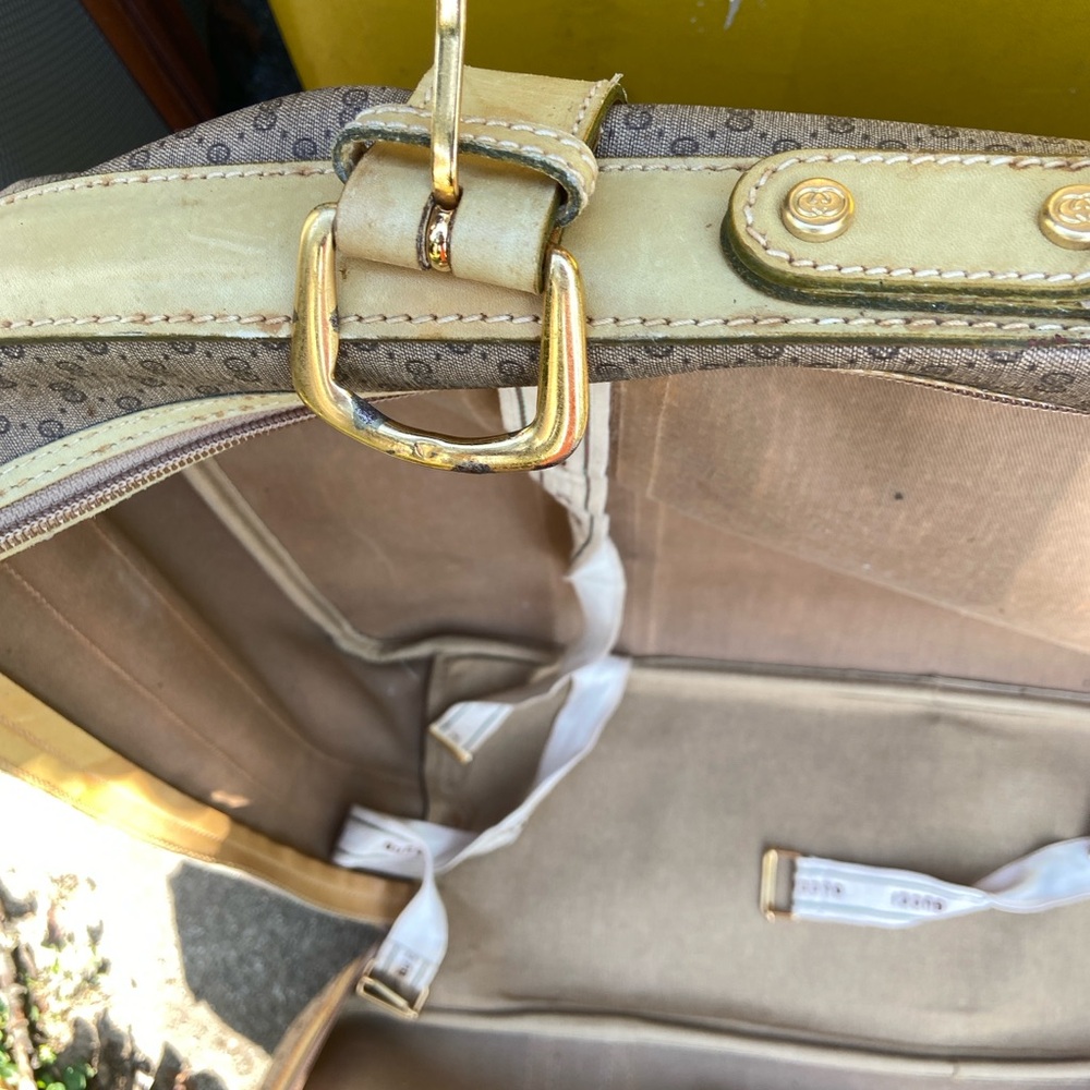 Vintage GUCCI Brown and Cream Luggage USED CONDITION CHECK PIC BEFORE PURCHASING - Picture 6 of 13